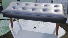 Oversized Footstool Faux Black