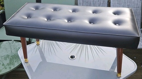 Oversized footstool faux black - oversized,