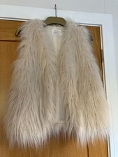 Girls Cream White Faux Fur