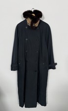 Burberry Women’s Wool Lined Fur Collar Trench Coat Navy UK 16-18 Nova Check