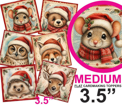 Vintage xmas card toppers - card,