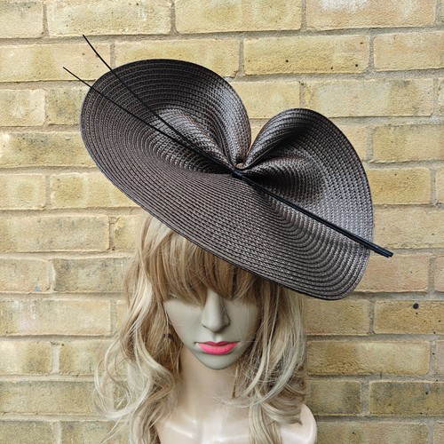 Dark brown fascinator black - fascinator,