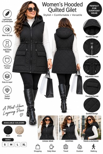 Black women mid length quilted - mid-length,