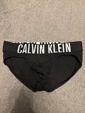 Mens Calvin Klein Intense Black & White Logo Breifs Size Medium