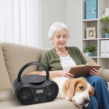 Black Home Boombox CD Player