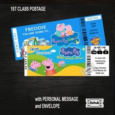 Peppa Pig World /Theatre Personalised Surprise Ticket Voucher Gift Reveal