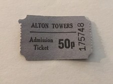 Alton Towers Theme Park Ticket - £0.50p - Pre 1980's - Great Condition