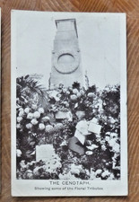 Postcard The Cenotaph Showing Floral Tributes 1921 RP Postage Due Stamp 1d