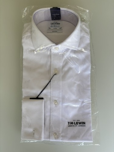 Lewin white twill fitted - white,