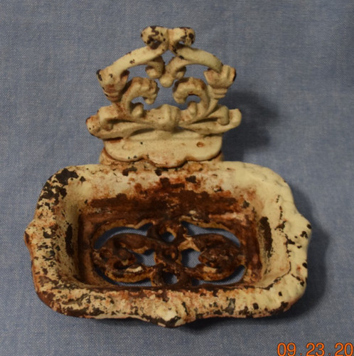 Vintage cast iron soap dish - vintage,