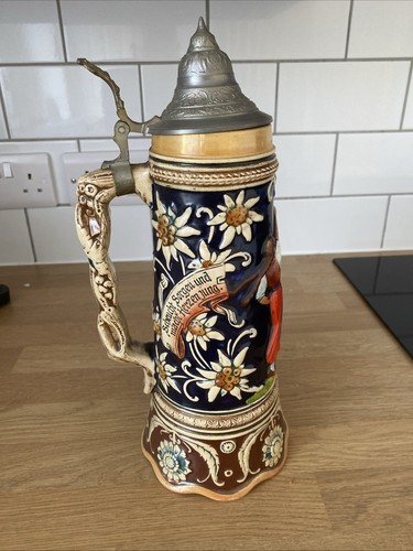 Vintage german beer stein with - german,