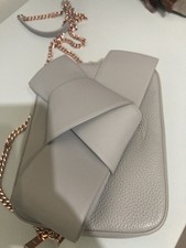 Ted Baker Small Leather Shoulder Crossbody Bag Grey Bow Detail