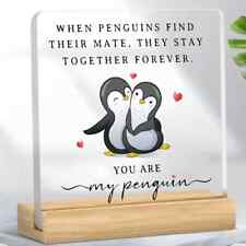 You Are My Penguin Engraved Free-Standing Acrylic Desk Ornament Birthday Gift