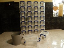 PLASTIC STORAGE BOXES X30 0.3L VGC IDEAL FOR SMALL LEGO ARTS AND CRAFTS SHED