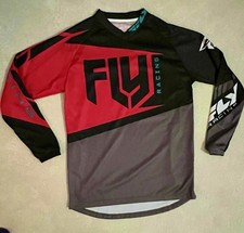 Fly racing Jersey Youth XL Moto BMX MTB RED BLACK DIRT BIKE RACE JERSEY DH