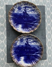 Pair of Antique Flow Blue