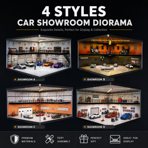 Diorama showroom garage - diorama, 1/64