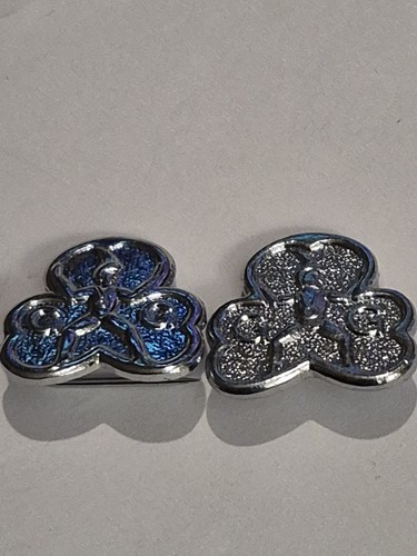 Two girl guide pin badges - girl,