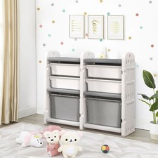 Children Toy Boxes Kid Rack Organizer Storage Unit Kid Book Shelf Cabinet 6 Cube