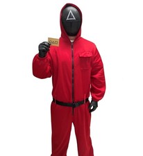 Squid Games Costume Red Boiler Suit Halloween Cosplay Adults Outfit Party TV