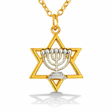 Star of David Menorah Pendant