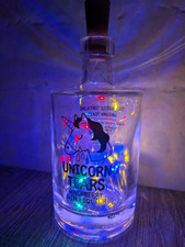 EMPTY Unicorn Tears Raspberry Gin Liqueur Bottle with lights