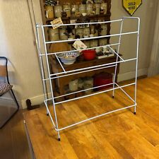 Vintage Blue Plastic Covered Metal Shoe Rack / Holder – Retro – Great! –