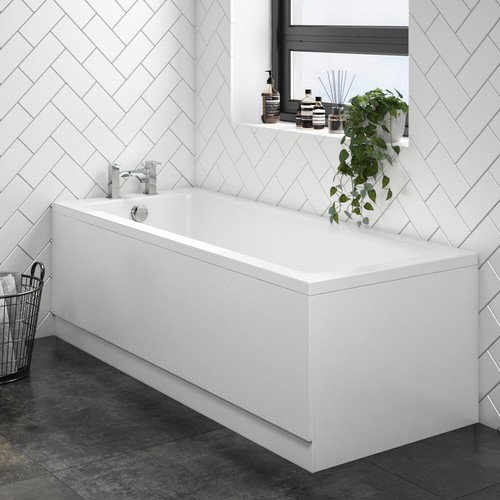 Straight white 1700mm - straight, bath