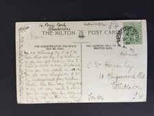 T GB 1906 BROADSTAIRS STATION SINGLE RING POSTMARK ON LOCAL POSTCARD TO LONDON