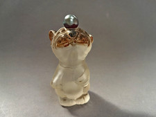 c1920s VINTAGE POTTER & MOORE BONZO DOG ART DECO FROSTED GLASS PERFUME BOTTLE