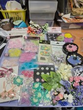 Bundle Of Craft Flowers Silk, Fabric, Paper, Plastic, Foam, 30+ Sets