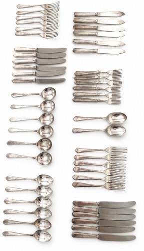 Silver plated cutlery set - silver,