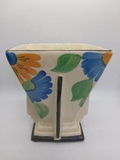 Art Deco Staffordshire Potteries Fan Vase Hand Painted