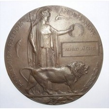 WW1 Death Penny Plaque ALFRED
