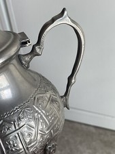 Royal Morrocan Teapot Silver Plate Footed Bennani Freres Vintage  Signed