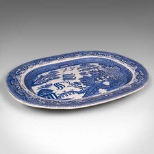 Antique willow pattern serving - willow,