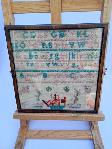Antique woolwork sampler - antique,