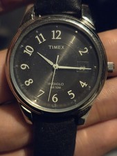 Timex Indiglo Leather Watch WR 50M