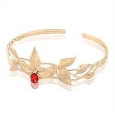 Headpiece Gold Crown for Halloween Fairy Tiara for Women, Costume