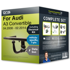 Towbar detachable for AUDI A3 Convertible 08-14 + 7pin spec. electrical-kit FP