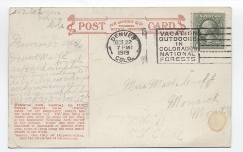 1919 denver postcard - 1919, co