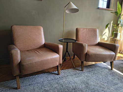 Pair brown tan - tan, genuine