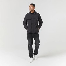 Mens Crinkle Nylon Jacket Windbreaker Zip Pockets Lightweight Urban Coat