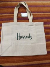 Harrods Jute Tote Shopping Bag