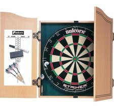 Unicorn Striker Home Darts Centre Dartboard Cabinet Darts Set - New