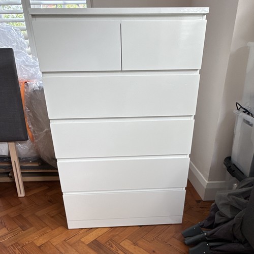 Ikea white drawer chest of - 5,