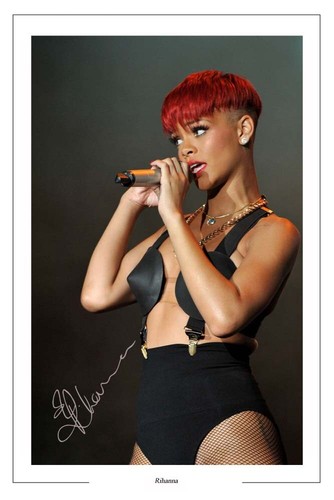 Rihanna signed photo print - rihanna,