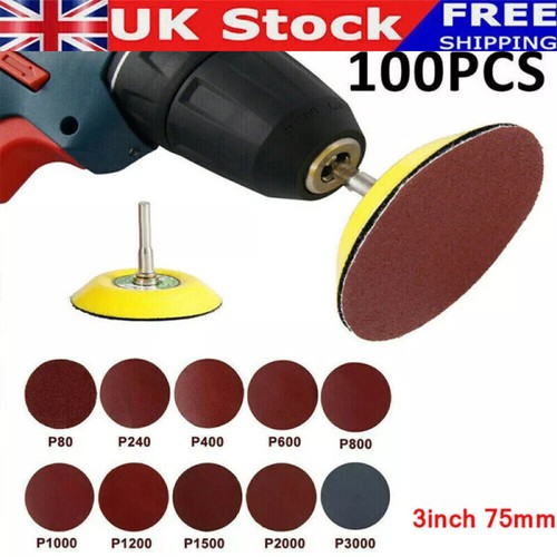3in 100pcs sanding discs pad - 100pcs,