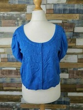 M&Co Ladies Blue Short Sleeved