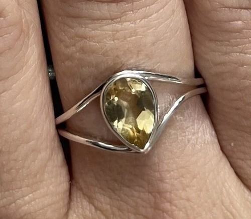 Citrine pear cut ring gemstone - pear,